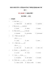 2022-2023学年小学英语四年级下册期末查漏补缺专项复习+03+语法篇+（人教版PEP）