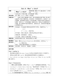 湘少版三年级上册Unit 8 What's this教案