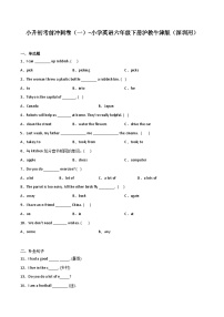 小升初考前冲刺卷（一）-小学英语六年级下册沪教牛津版（深圳用）