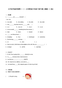 小升初考前冲刺卷（一）-小学英语六年级下册牛津上海版（三起）