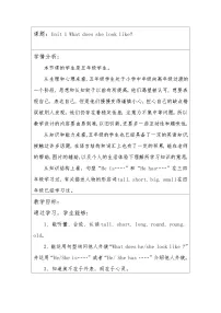 湘少版五年级上册Unit 1 What does she look like?教案设计