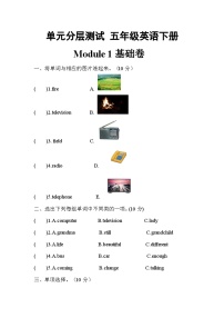 【暑假分层作业】(外研版三起)英语五年级下册（五升六）暑假-Module 1 基础卷  （含答案）