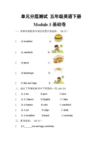 【暑假分层作业】(外研版三起)英语五年级下册（五升六）暑假-Module 3 基础卷  （含答案）