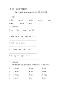 英语三年级上册unit3 Are you kitty?精品课堂检测