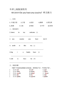 沪教牛津版(六三制一起)四年级上册Unit 4 Do you have any cousins?优秀练习