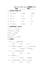 小学英语牛津译林版二年级下册Unit 1 Where's Kitty？精品课后练习题