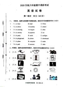 湖北省武汉市江夏区2020-2021学年六年级上学期期中英语试题