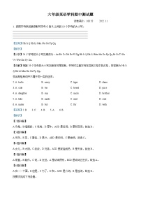 精品解析：2022-2023学年辽宁省沈阳市法库县丁家房镇中心小学牛津上海版（三起）六年级上册期中作业评价英语试卷（解析版）