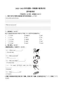 2022-2023学年辽宁省鞍山市海城市海城市析木镇中心小学辽师大版（三起）四年级上册期中英语试卷