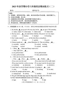 江苏省高邮市菱塘回族乡中心小学2022-2023学年译林版六年级下册英语期末模拟卷