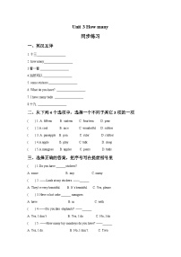 【同步练习】牛津译林版英语四年级上册--Unit 3 How many 同步练习3（含答案）