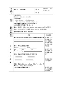 鲁科版 (五四制)三年级上册Lesson 3 Nice to Meet You.优秀导学案