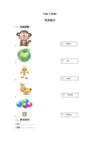 小学北师大版 (一年级起点)Unit 1 Hello!优秀课后复习题