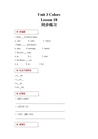 英语清华大学版Unit 3 Colors精品同步练习题