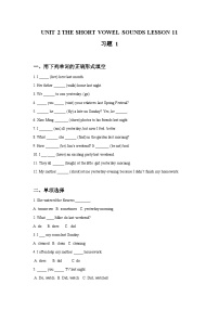 清华大学版三年级上册Unit 2 The short vowel sounds精品课时训练