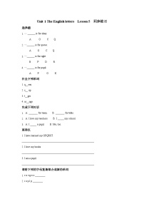 小学英语清华大学版二年级上册Unit 1 The English letters优秀课堂检测