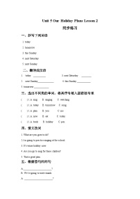 小学英语Lesson 2精品巩固练习