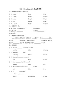 小学英语陕旅版五年级上册Unit 6 How much is it?精品单元测试达标测试