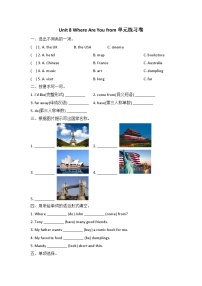 陕旅版五年级上册Unit 8 Where are you from?优秀综合训练题