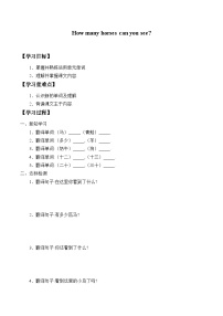 小学英语科普版四年级上册Lesson 9 How many horses can you see?导学案及答案