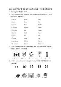 2022-2023学年广东省佛山市三水区三年级下学期期末英语试卷（含解析）