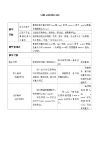 小学英语沪教牛津版(五四制)一年级上册unit 2 In the zoo教案设计