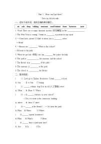 小学英语人教版 (PEP)六年级上册Unit 1 How can I get there? Part A课时作业