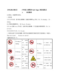 【期中重难点】译林版英语六年级上册--Unit5《Signs》语法重难点讲学案