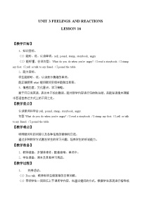 小学英语Unit 3 Feelings and reactions教学设计