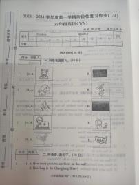 河南省漯河市舞阳县莲花镇兴国寺小学2023-2024学年六年级上学期月考英语试题（月考）