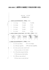 福建省莆田市城厢区2022-2023学年六年级上学期期中英语试题