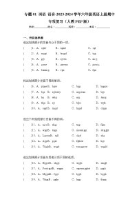 专题01 词语 语音-2023-2024学年六年级英语上册期中专项复习（人教PEP版）