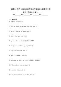 专题04 句子 -2023-2024学年六年级英语上册期中专项复习（人教PEP版）