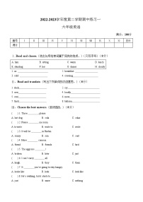 2022-2023学年河南省周口市沈丘县外研版（三起）六年级下学期4月期中英语试卷