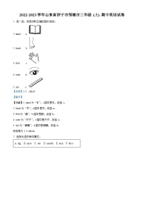 2022-2023学年山东省济宁市邹城市人教PEP版三年级上学期期中英语试卷（解析版）