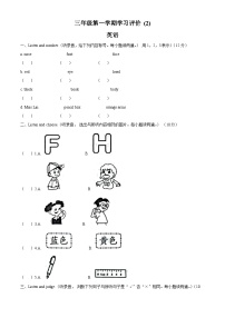 2022-2023学年山东省滨州市沾化区人教PEP版三年级上学期期中考试英语试卷（解析版）