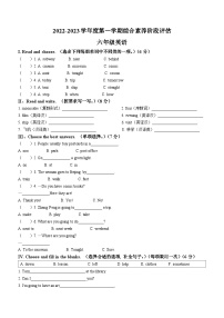 2022-2023学年安徽省亳州市谯城区人教PEP版六年级上学期期中英语测试卷