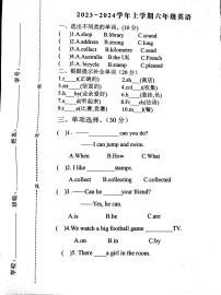 河南省漯河市郾城区龙湖学校2023-2024学年六年级上学期11月期中英语试题