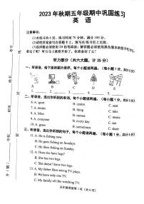 河南省南阳市社旗县2023-2024学年五年级上学期11月期中英语试题