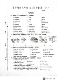 江苏省泰州市兴化市2023-2024学年六年级上学期期中阶段作业英语试卷