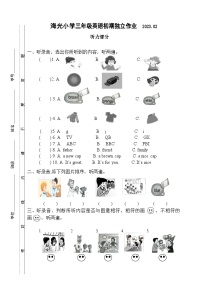 江苏省泰州市海陵区海光小学2022-2023学年三年级上学期期末英语试题