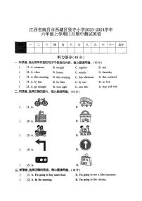 江西省南昌市西湖区贤寺小学2023-2024学年六年级上学期11月期中测试英语试题