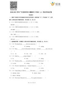 深圳市大鹏新区2020-2021学年六年级（上）英语期末试卷（含答案解析）