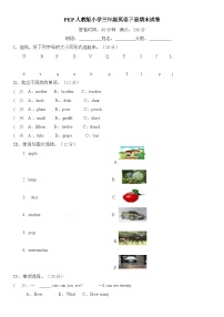 三年级下册英语期末测试一（含答案）