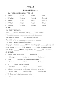 期末综合测试卷（一）-2023-2024学年小学英语六年级上册（译林版三起）