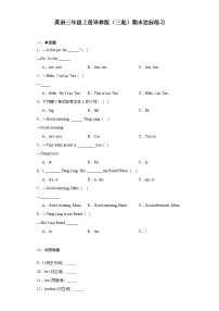 期末（试题）译林版（三起）英语三年级上册