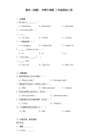 期末（试题） 沪教牛津版（深圳用）英语三年级上册