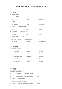 期末（试题）译林版（三起）英语四年级上册