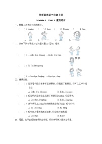 外研版英语三上 Module 1 Unit 1 素质评价（测评含答案）