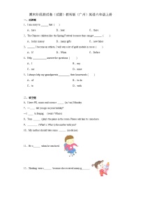 期末阶段测试卷（试题）教科版（广州）英语六年级上册